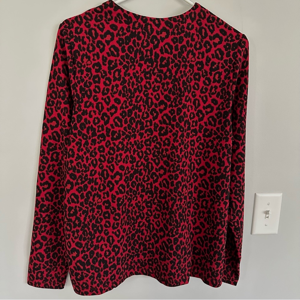 NWT Quacker Factory Soft Knit Animal Print Cardigan, Size M - Picture 5 of 12